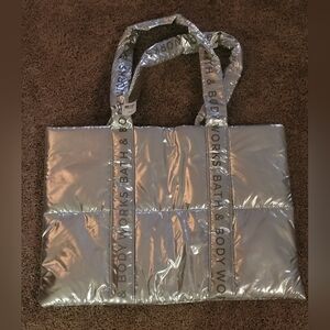 Bath & Body Works Silver Tote Bag